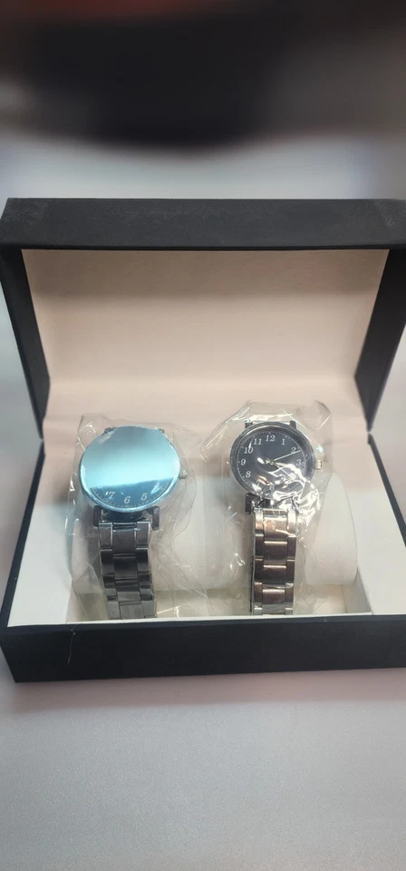 Relojes de pulsera plateados a juego para regalo, pareja adulta... ¡Nuevo estado! Foto 4 de 4