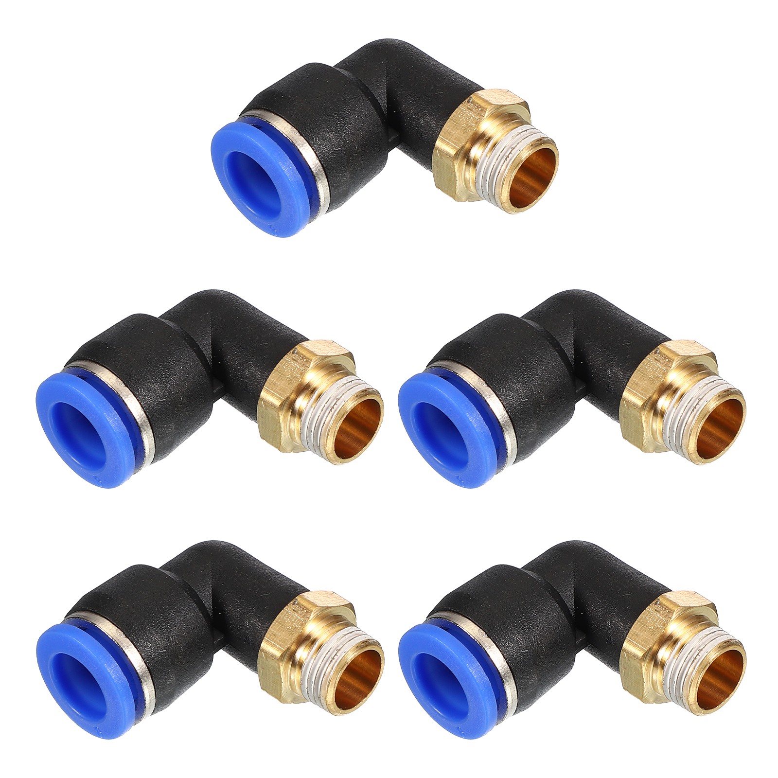 8mm Tubing x 1/8" PT Male Thread 90 Degree Push to Connect Fittings, 5 Pack