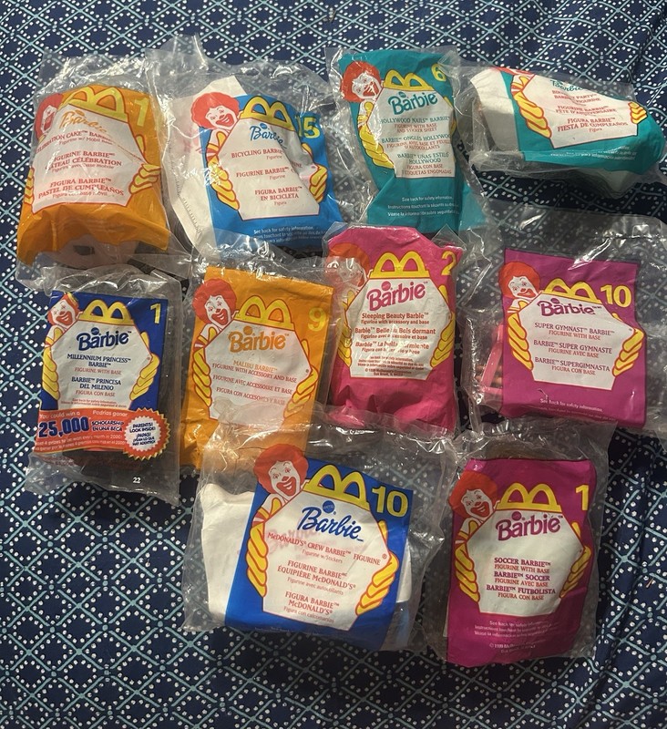 McDonald's Vintage Happy Meal Toys Barbie Starring Role, Mixed Lot of 10