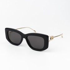 Gucci GG1566S 001 Sunglasses Unisex Black Gold Butterfly New