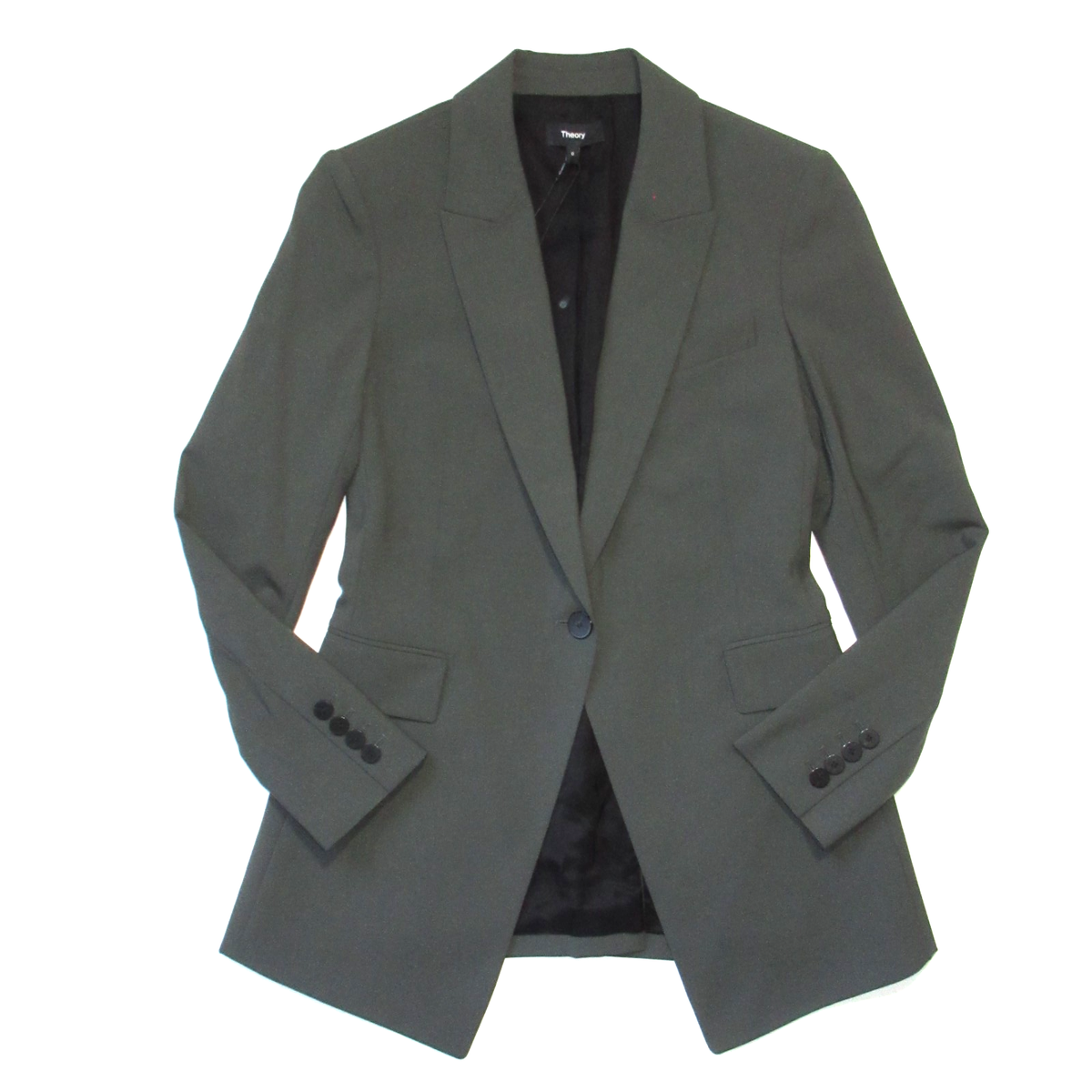 NWT Theory Etiennette Blazer in Deep Green Traceable Wool Jacket 0