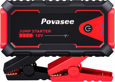 Povasee Starthilfe Powerbank, 5000A Auto Starthilfe Für 12V Fahrzeuge (Bis Zu 10