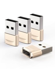 USB to USB C Adapter 4 Pack,USB C Female to A Male Charger Type C Converter f...