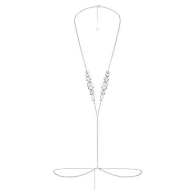 Swarovski x SKIMS body chain, V-shape, White, Stainless Steel -5678061 New