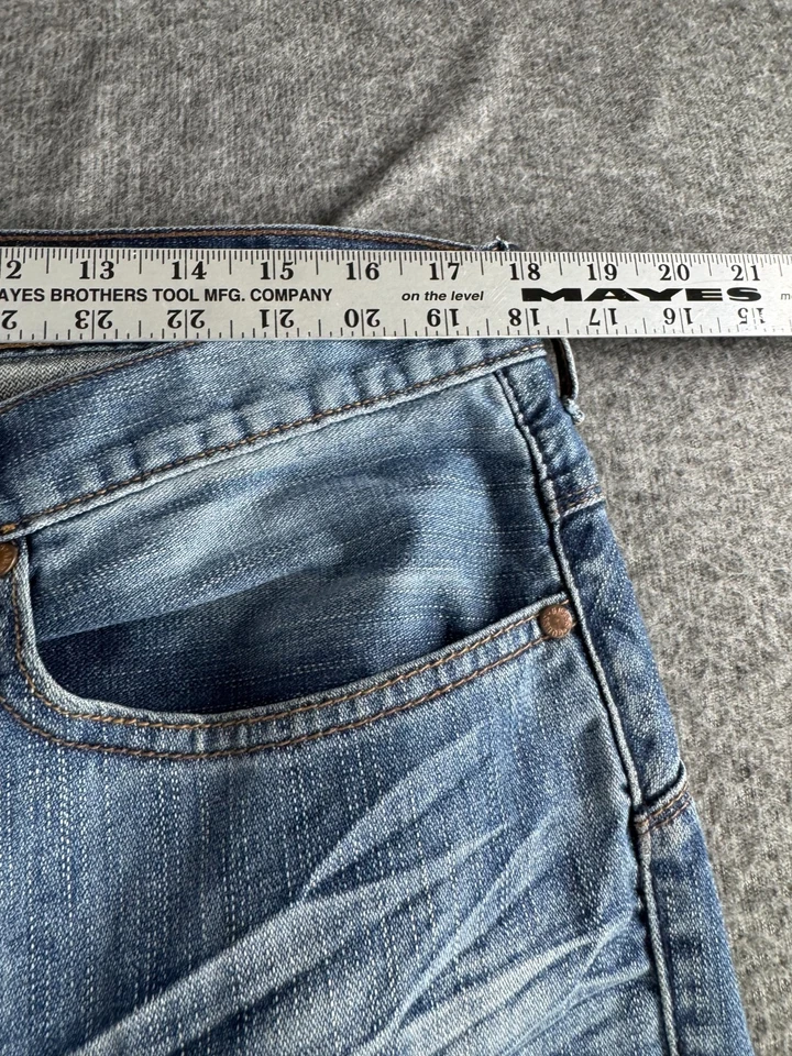 GUESS Bootcut Jeans Mens Sz 36x32 Wide Leg Whisker Denim Blue Skater Y25 - Image 4 of 4