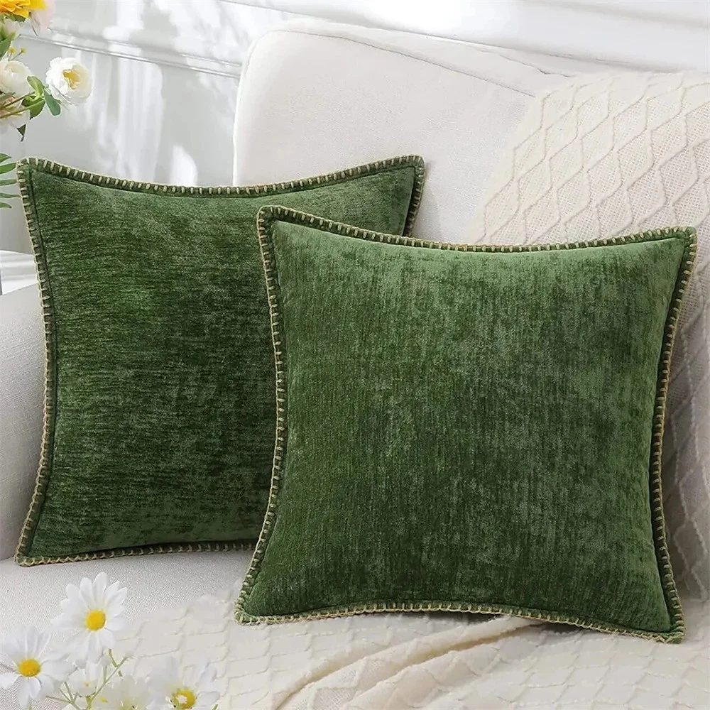 Chenille Cushion Cover 45x45cm Soft Sofa Throw Pillow Case Decor