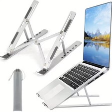 Adjustable Laptop Stand Aluminum 6 Heights, Folding, Ventilated