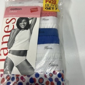 VTG Hanes Cotton Bikini Panties Sz 7 Low Rise 7 Pair NOS 2005