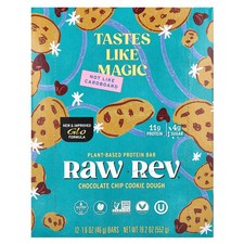 Plant-Based Protein Bar, Chocolate Chip Cookie Dough, 12 Bars, 1.6 oz 46 g