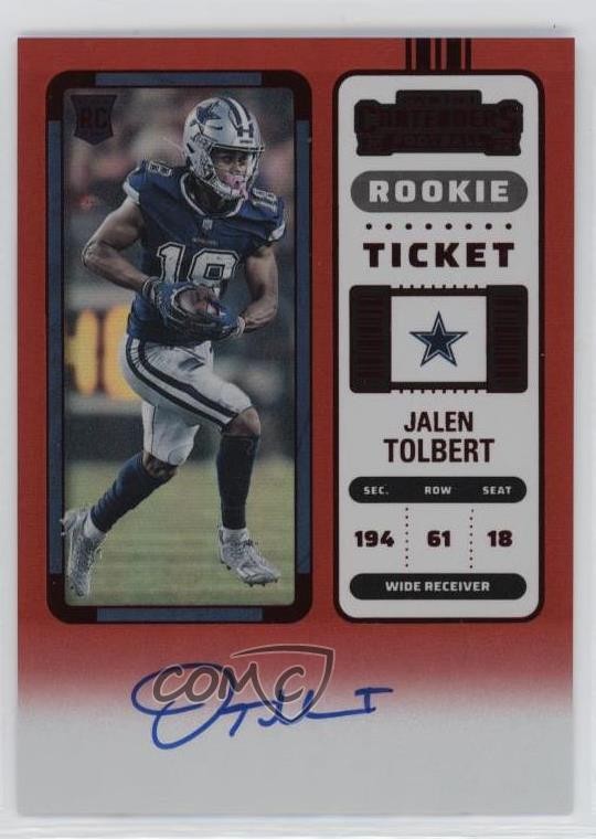 2022 Panini Contenders Ticket RPS Red Zone Jalen Tolbert #122 Rookie Auto RC g0d