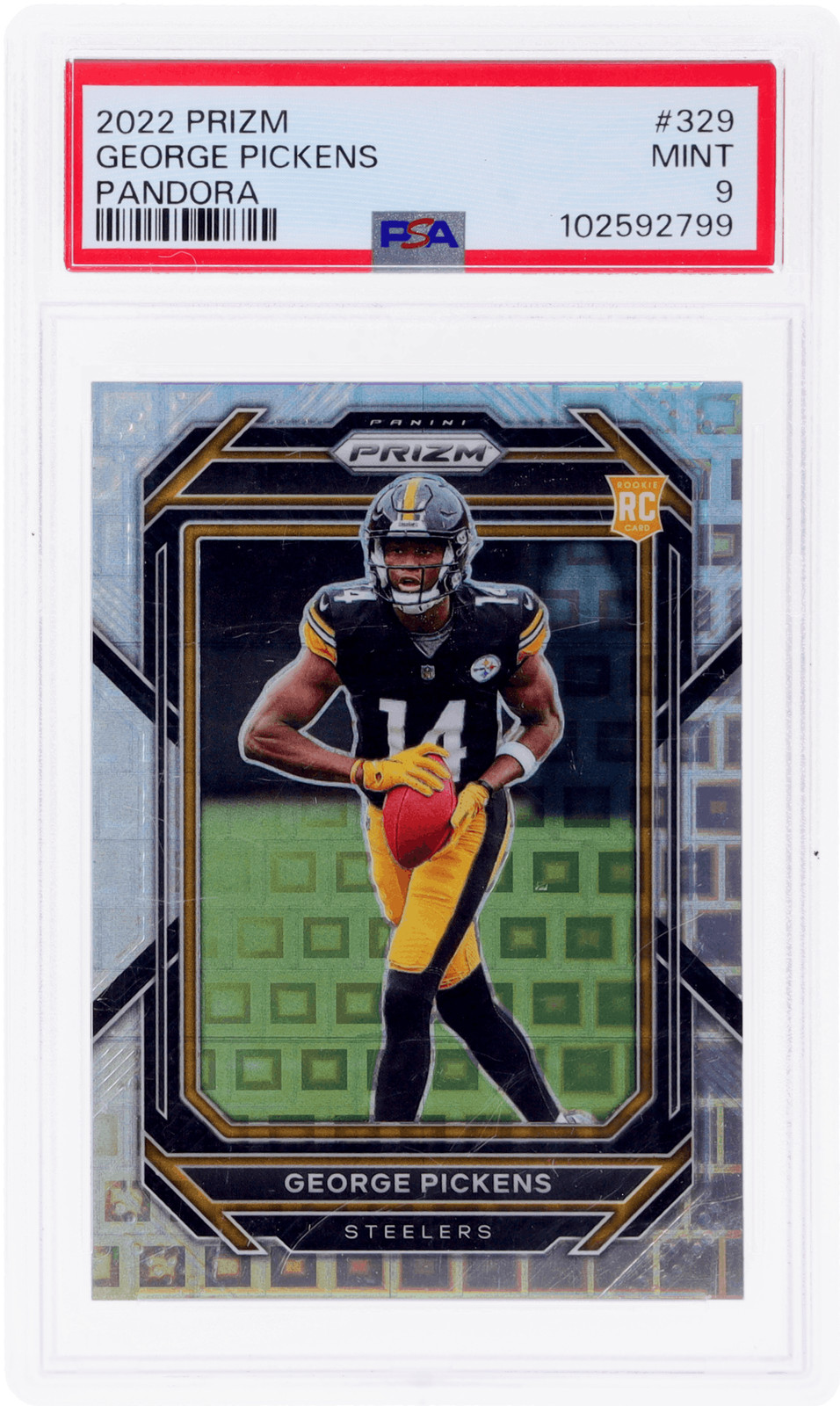 2022 Panini Prizm George Pickens Pandora Prizm #329 /400 PSA 9 Rookie RC