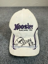 Hoosier Racing Tire Hat White Purple Embroidered Autographed Jerry Selway #16
