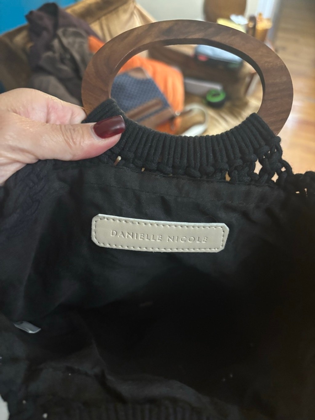 Danielle Nicole Black Macrame Crossbody Bag One S… - image 5