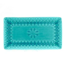 PK- Peacock Rectangular Platter, One Size, Lagoon
