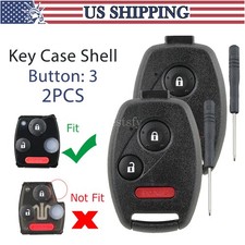 2 For 2005 2006 2007 2008 Honda Pilot Keyless Remote Key Fob Uncut Shell Case