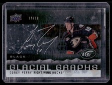 2014-15 Upper Deck Ice Glacial Graphs Auto Black 10/10 Jersey Number Corey Perry