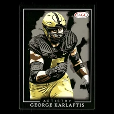 George Karlaftis #16 2022 SAGE Artistry Black Purdue Boilermakers Football Card