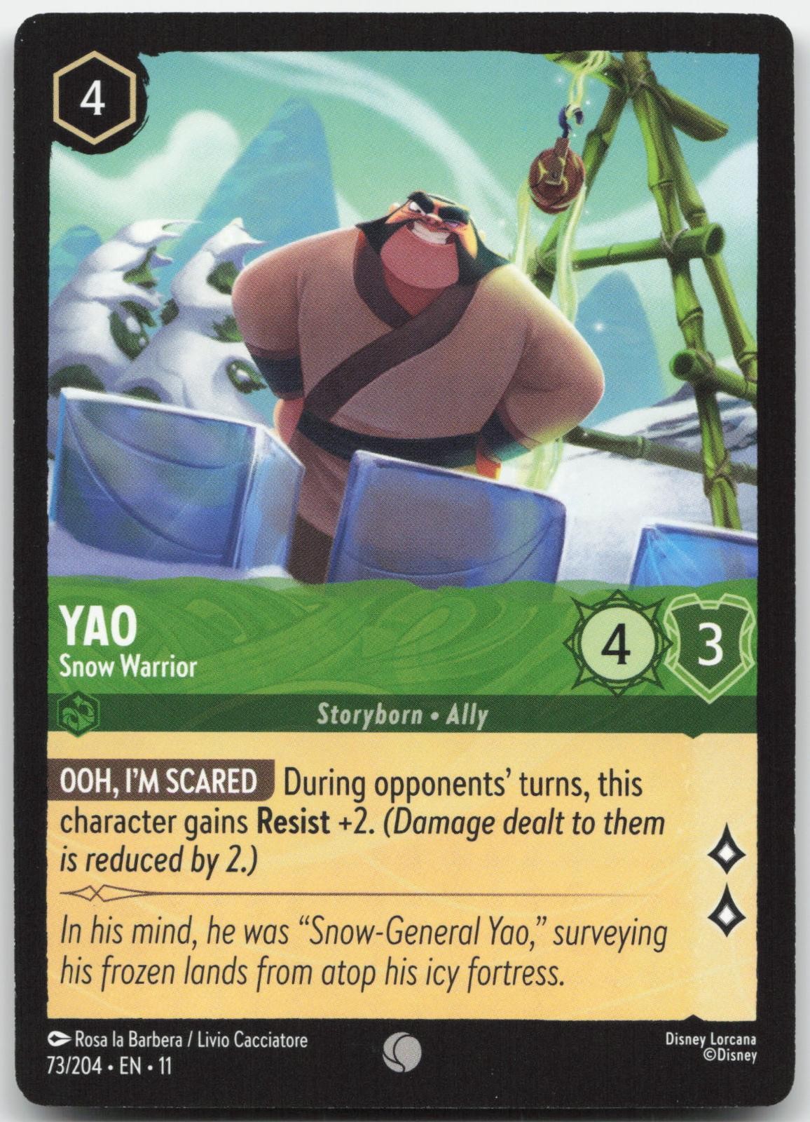 Yao - Snow Warrior 73/204 Common Winterspell Lorcana Near Mint