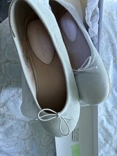 Girls Ballet Silver Flats 3Y