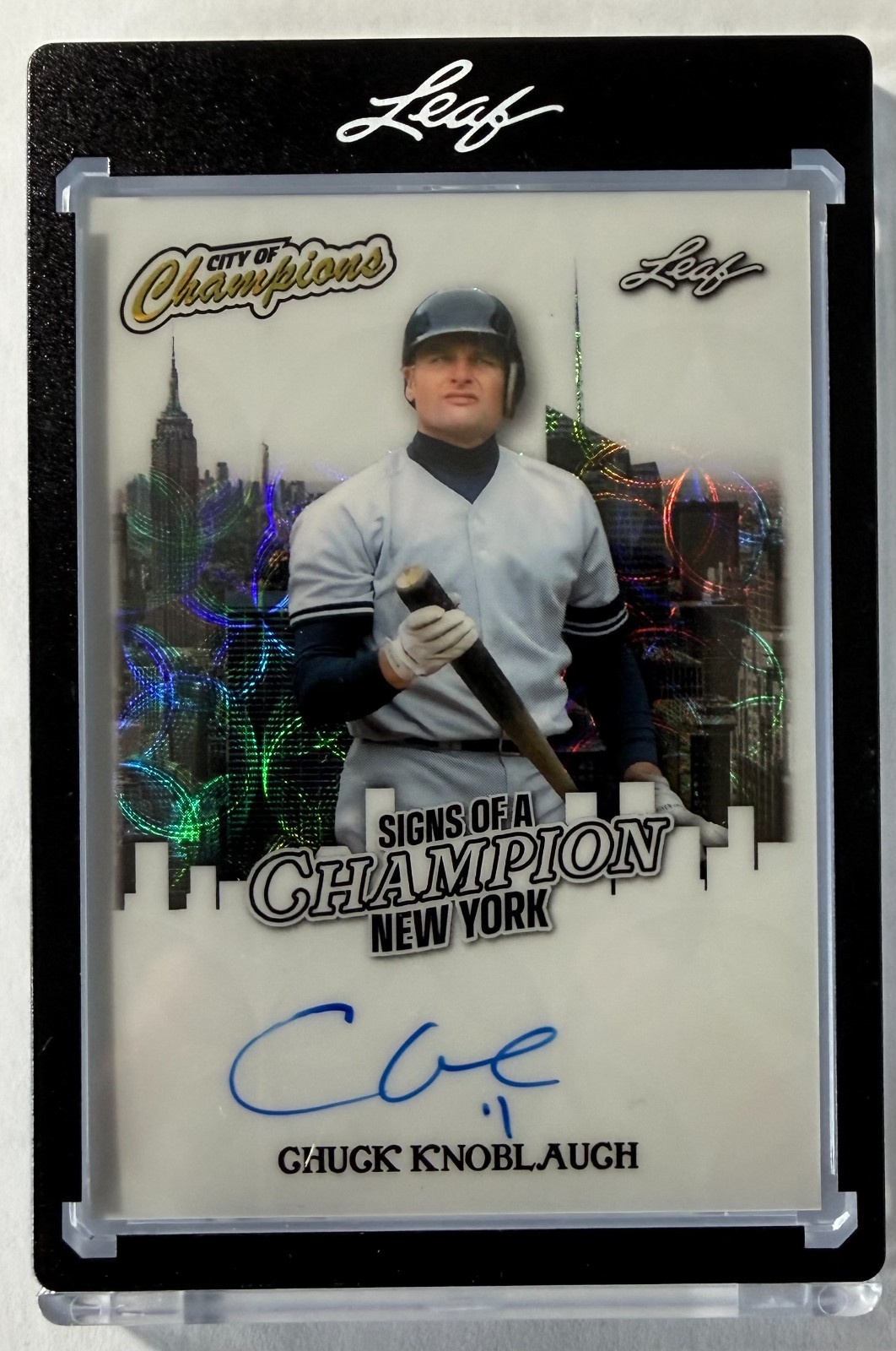 2026 Leaf City of Champions Chuck Knoblauch White Kaleidoscope Auto 7/7 #SC-CK1