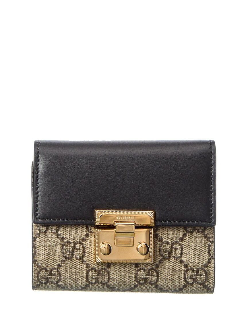 Gucci Gg Supreme Canvas - Leather Card Case Womens Beige 98690₽
