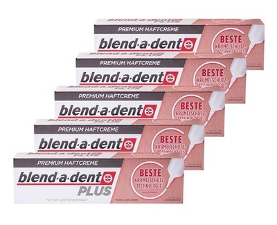 5x Blend a dent Plus Premium Haftcreme KRÜMELSCHUTZ 40g für Voll und Teilprot...