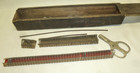 Vtg Clipper Belt Lacer Pins No. 5 Scissors Dovetail wooden box with sliding lid — photo 1