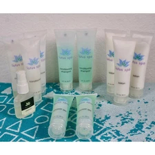 LOTUS SPA Travel Size Shampoo Conditioner Lotion Shower Gel Linen Mist Lot of 11