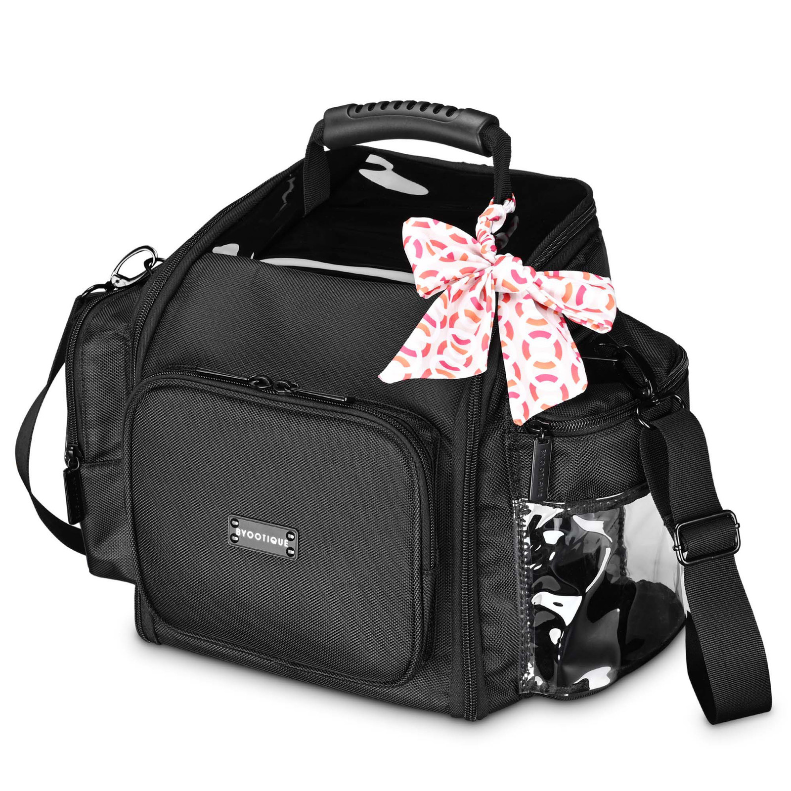 BYOOTIQUE Makeup Train Case Soft Sided Cosmetic Organizer Bag Travel Artist Nail