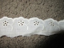 Vintage Lacey Trim Ribbon Brodier Anglaise for Craft/Sewing. 50cm long x3cm wide