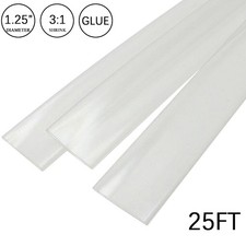 3:1 Heat Shrink Tubing Tube 1.25"25FT Clear Glue Waterproof Dual Wall Wires Wrap