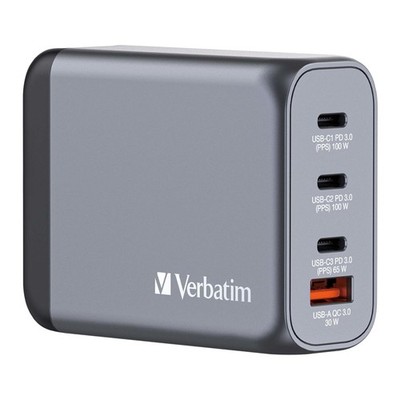 Verbatim - Gnc-100 Gan Charger 4 Port 100W Usb-A/Usb-C ACC NEU