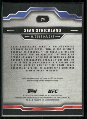 2025 Topps Chrome UFC Prism Refractor SEAN STRICKLAND No. 74! | eBay
