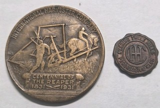 Rare 1920s International Harvester Deering Twine Mills Progressive Club Token