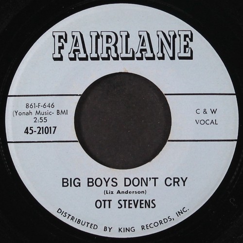 OTT STEVENS: big boys don't cry FAIRLANE 7" Single 45 RPM - Imagen 1 de 2