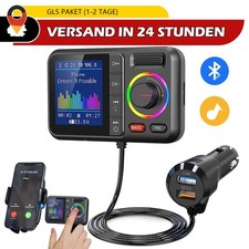 FM Transmitter Auto Bluetooth 5.0 KFZ Radio Adapter Dual-USB Ladegerät für Handy