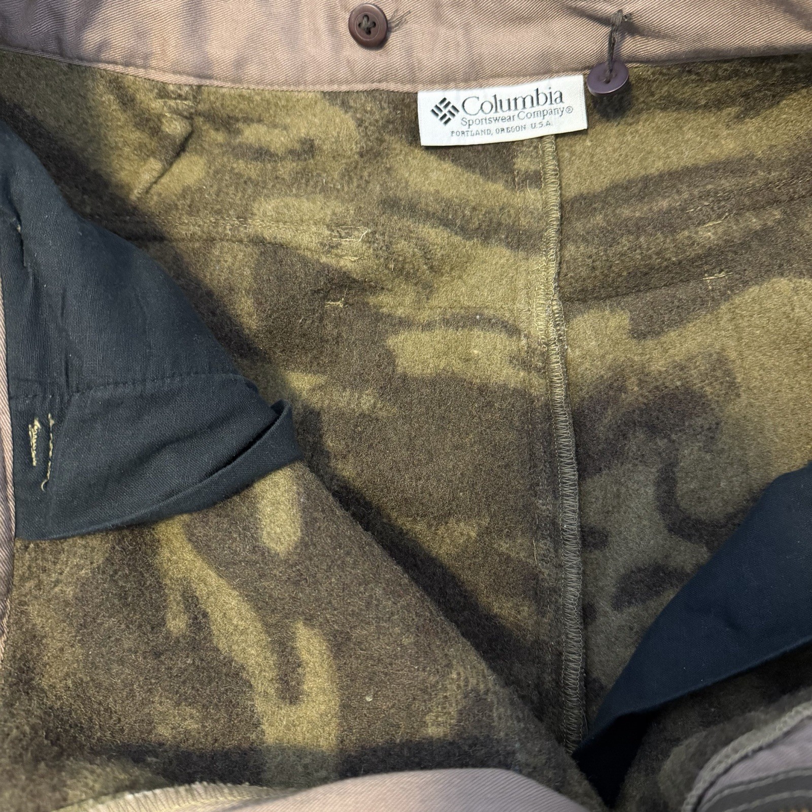Vintage Columbia Gallatin Range Pants Wool Blend Camo Hunting Cargo Men's 38 image 5