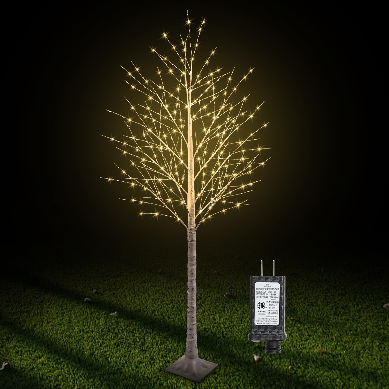 7FT 600LED Lighted Birch Tree Including Twinkle Lights, Birch Tree with Timer...
