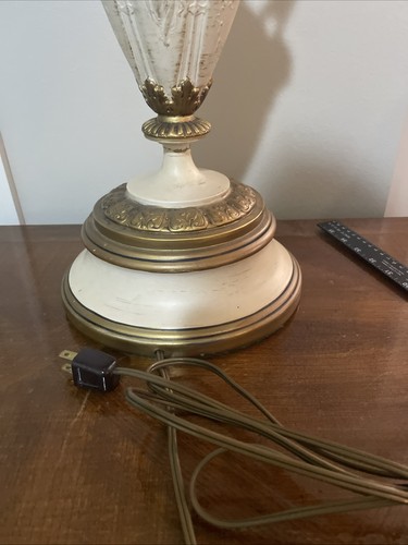 Large Vintage Art Nouvea Style Lamp 32” Cherub Satyr Metal Deco Ewer - Picture 9 of 14