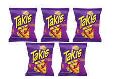 5 Bags 3.25 oz. Of Takis Fuego Hot Chili Pepper Lime Flavored Corn Snacks,