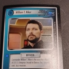 Star Trek CCG Foil William T. Riker Officer Card Next Generation Decipher 2000