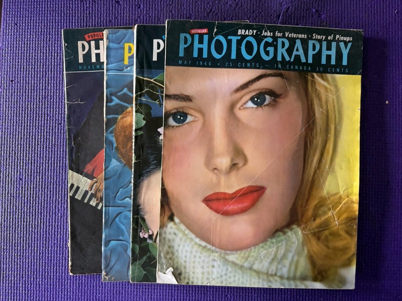 Lot of (4) Popular Photograph Magazines for 1945/1946