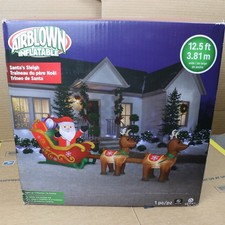 Santas Sleigh Inflatable 12.5ft Christmas Decoration Gemmy
