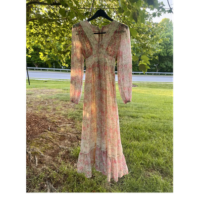light green floral ruffle v neck maxi dress Green Floral V-Neck Tier Ruffle Maxi Dress main image 1
