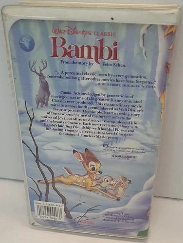 Bambi Black Diamond Edition the Classics Collection Rare 1989 VHS Tape - Imagen 3 de 9