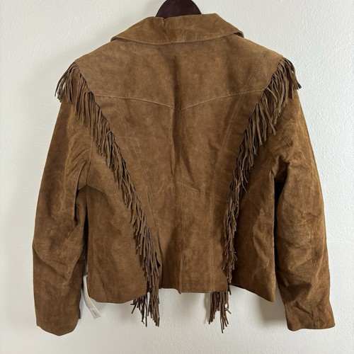 Scully Fransen Wildleder Leder Bolero Jacke in Braun Damengröße Large Neu mit Etikett - Bild 8 von 11