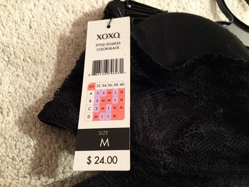 XOXO Black Strapless Lace Bra. Removable Pads. Cut-Out Sides. Size Medium. NEW. - Bild 5 von 8