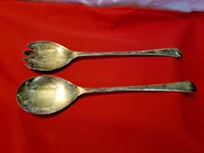 Serving Set Silver Plated Salad Spoon Fork Pair Made in England Silverware