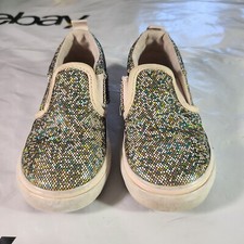 CAT  JACK Multicolor Glitter Slip On Sneakers Toddler Girls Sz 8