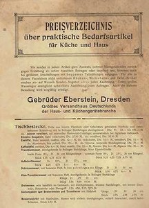 Preisverzeichnis Gebruder Eberstein Dresden Bedarfsartikel